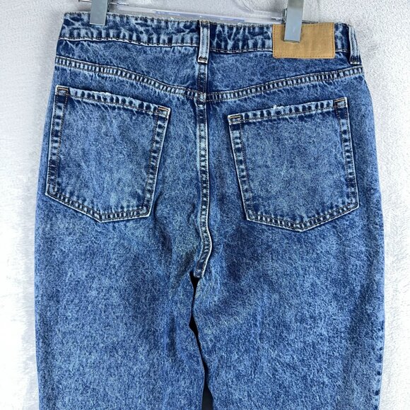 Divided By H&M Ankle Jeans Asid Wash Raw Hem 100% Cotton Womens Blue Size 12 - Picture 3 of 12
